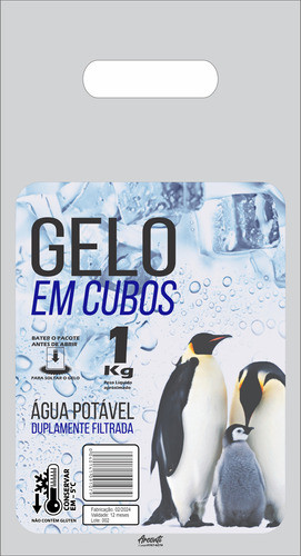 Saco Para Gelo Em Cubo Universal 1kg C/alça 200unid 1