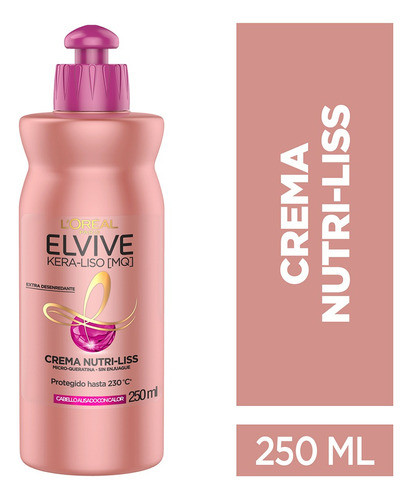 Crema De Peinar Kera-liso Elvive L'oréal Paris 250 Ml 0