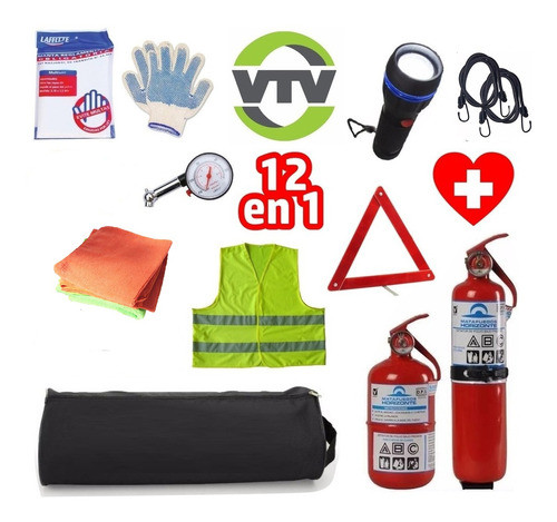 Kit De Seguridad 12 En 1 Premium Homologado Vial Para La Vtv 0