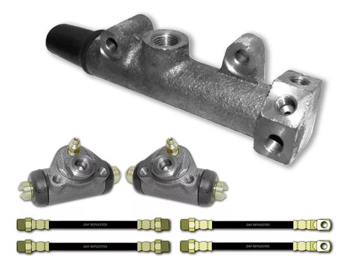 Kit Bomba De Freno Fiat 600 + 2 Cilindros Tras + 4 Flexibles 0