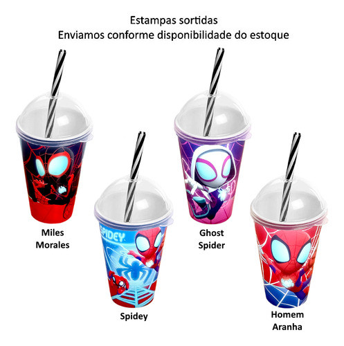 Kit 40 Copos 280ml Homem Aranha Spidey Lembrança Aniversário 1