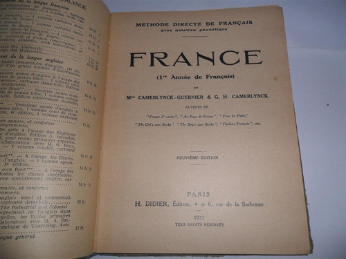 Frances Premiere Anee De Francais H Didier Moly & Laseerre 1