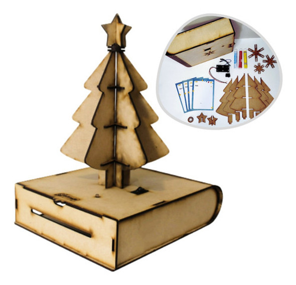 Arbol De Navidad Luminoso Para Armar: Kit Piezas De Madera 0