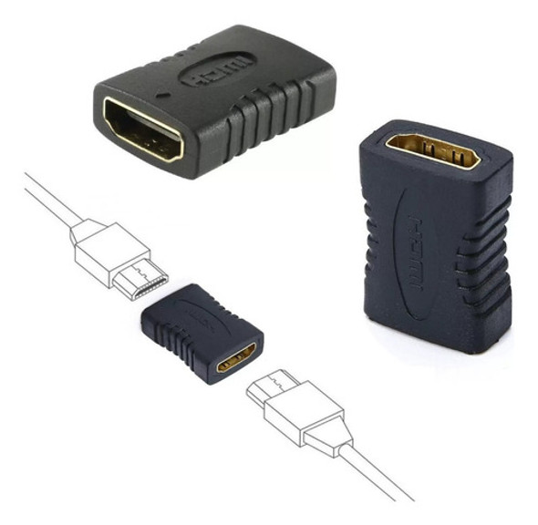Kit 10 Adaptador Hdmi Femea X Femea Emenda Extensor Conector 1