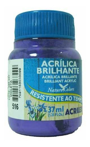 Pintura Acrílica Acrilex Brillante - 516 Violeta - Mosca 0