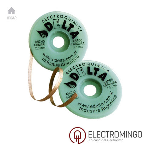 Malla Desoldante De Cobre Rollo 3,5mm X 1,5 Metros Delta X 5 1