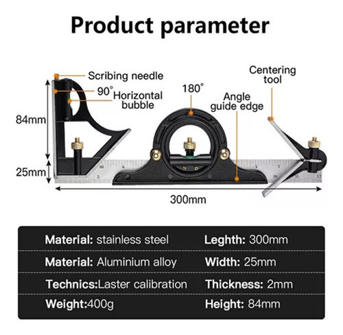 Régua De Transferência Combinada Com Conjunto Quadrado 1