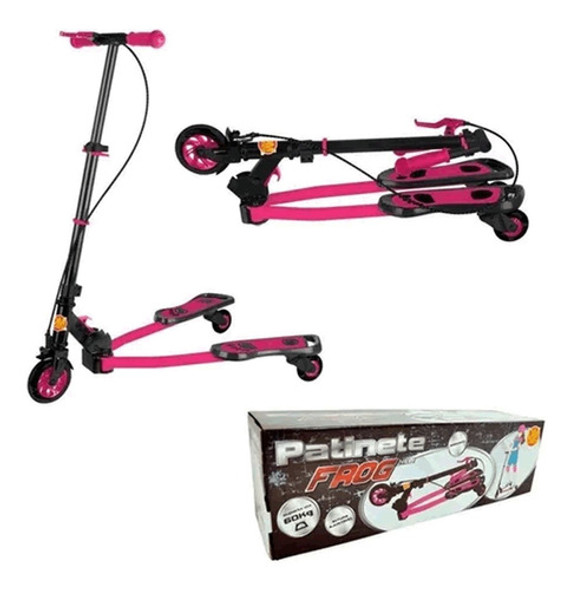 Patinete Infantil 3 Rodas Radical Dobrável Frog New Rosa 0