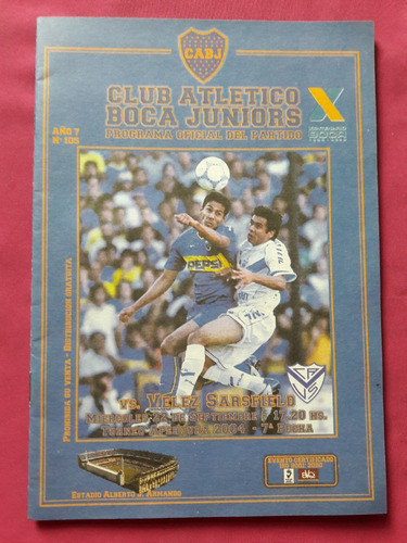 Programa Oficial Boca Nº 105 - Apertura 2004 - Boca Velez 0
