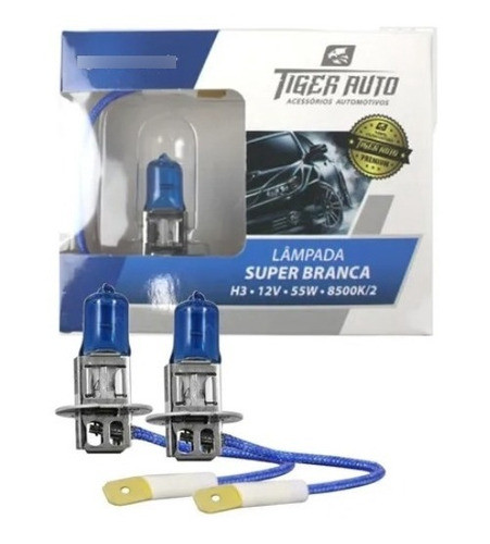 Lampadas Super Branca Neon Farol Milha H3 Tipo Xenon 0