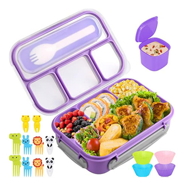Caja Bento, Lonchera Para Niños, 44.0 Fl Oz Con 4 0