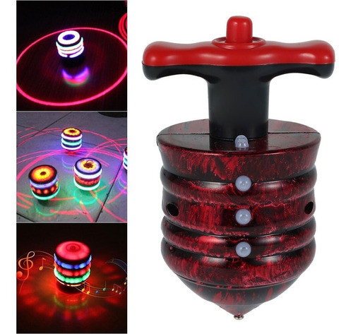 Pião Musical Luminoso Com Lançador Automático Cores 0