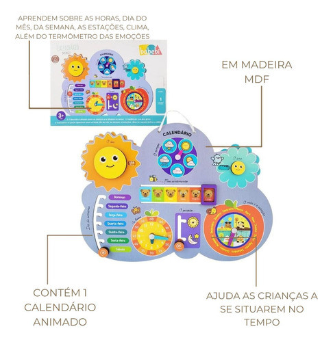 Calendário Animado Babebi Infantil Relógio Dias Da Semana 1