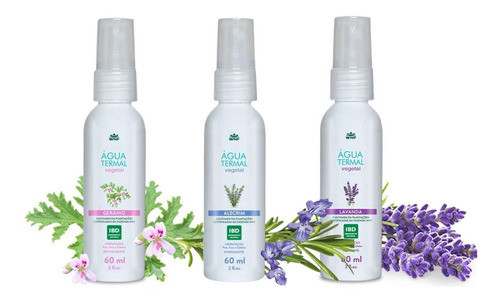 Kit 3 Água Termal Alecrim Gerânio E Lavanda 60ml Wnf 0