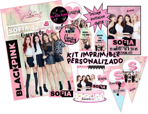 Kit Imprimible Personalizado Black Pink 0