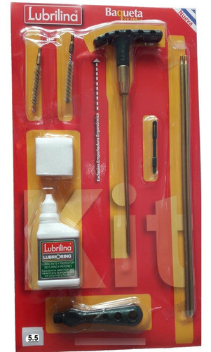 Kit Limpieza Baqueta Bronce Calibre 5.5 Arma Larga Lubrilina 0
