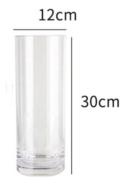 Vaso De Flores Acrílico Cilindro Mesa Central Moderna 1