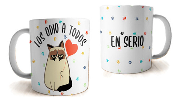 Plantillas Tazas Los Odio A Todos Sublimar Mockup Gato 0