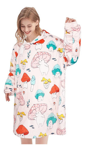 Sudadera Con Capucha De Manta De Gran Tamaño Con Bolsillo, M 0