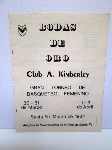 Bodas De Oro Club Kimberley Santa Fe Basquet Fem 1984 Boedo 0