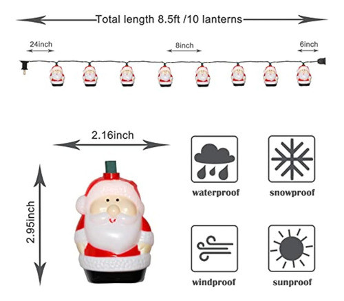 Pallerina Guirnalda De Luces De Papá Noel De 8.5 1