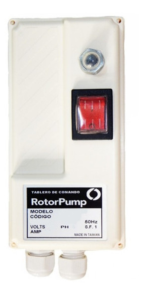 Tablero Eléctrico Motor Sumergible Rotorpump 0,75 H.p-monofá 0