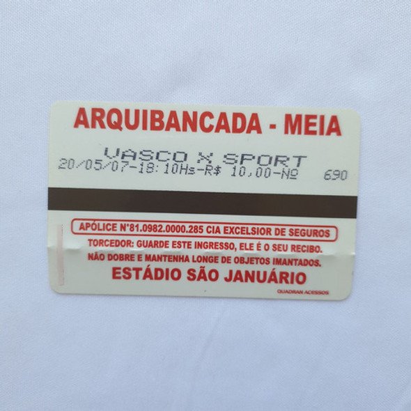 Ingresso Futebol Vasco Sport 2007 Romário Gol 1000 Milésimo 0 Ingresso Futebol Vasco Sport 2007 Romário Gol 1000 Milésimo 0
