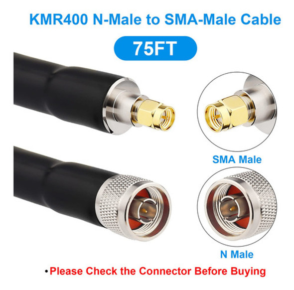 Xrds -rf Kmr400 - Cable Sma A N De 75 Pies, Conector N-macho 1