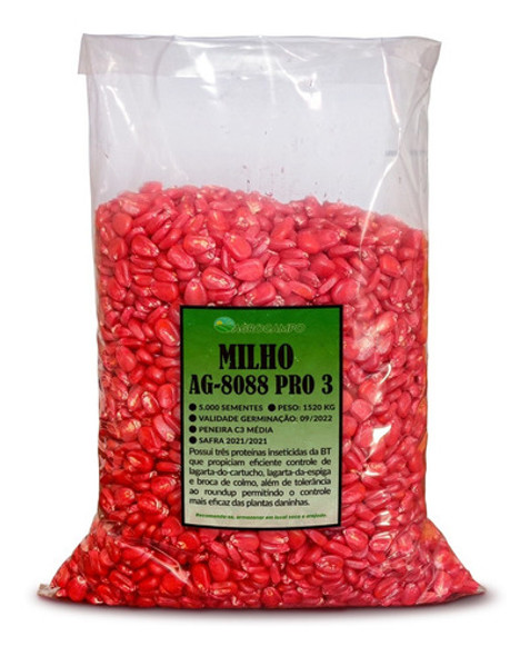 5.000 Sem. Milho Agroceres Transgênico Ag 8088 Vt Pro Fraci 0