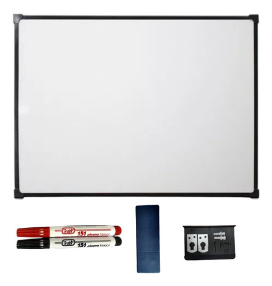 Pizarra Blanca 50x70 Borde Metálico+ Combo Marcador Borrador 0