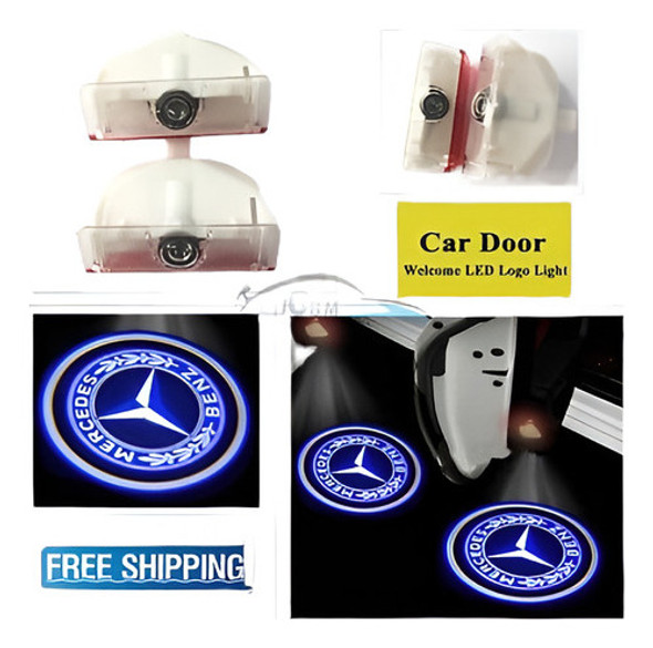 2pcs Led Logo Fantasma Sombra Cortesía Lase Luz Para Mercede 1
