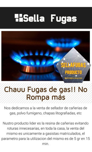 Tapa Fugas Para Cañeria De Gas 100% En 24 Hrs 20 Litros 0