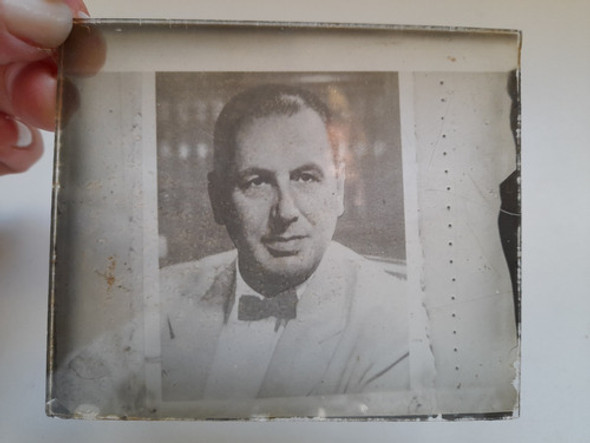 Antiguo Negativo En Vidrio De Foto De Juan Domingo Peron 1