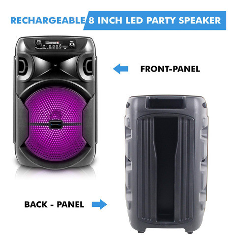 Technical Pro Altavoz Bluetooth Porttil De 8 Pulgadas De 500 1