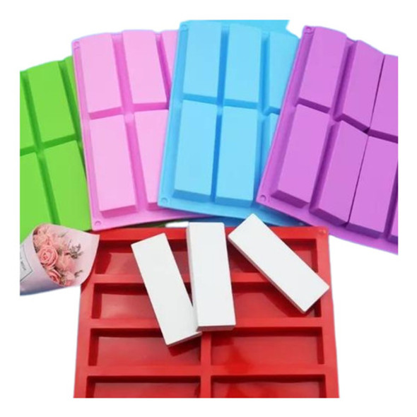 Molde De Silicona Rectángulos X8 Especial Para Jabón 0