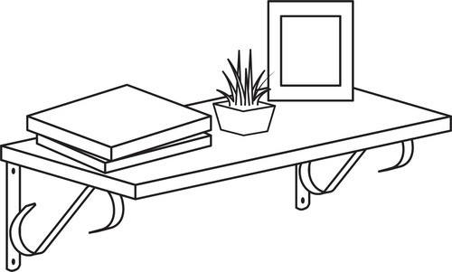 Escuadra Mensula Acero Para Estante 20cm Modelo S Negra Par 1