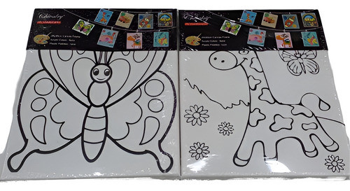 Bastidor  Infantil X 3 Unidades Con Tempera Y Pincel 24x30cm 0