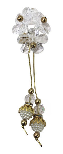 Pingente De Vidro Aromatizador Flor Acrilico Gold Luxo 1