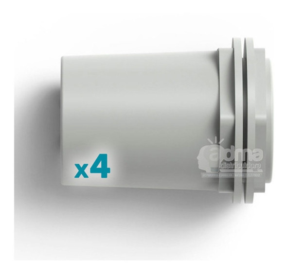 Conector 2 Pulgadas Genrod Pvc Caño Rigido Corrugado 50mm X4 1