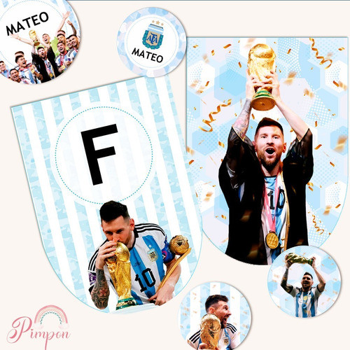 Kit Imprimible Messi Campeón Mundial - Textos Editables 0