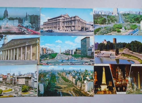 #p Lote De 45 Postales A Color - Buenos Aires Años 70 0