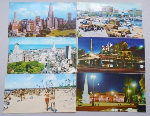 #p Lote De 45 Postales A Color - Buenos Aires Años 70 1