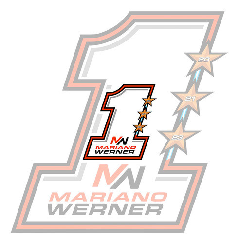 Calco Mariano Werner Nº1 Ford Mustang Tc 2024 12x11 Cm 0