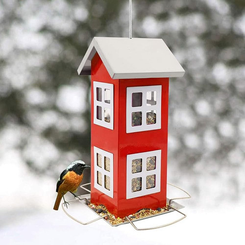 Family 2 Pk Metal Wild Bird House Feeder, Diseño Resistente 1