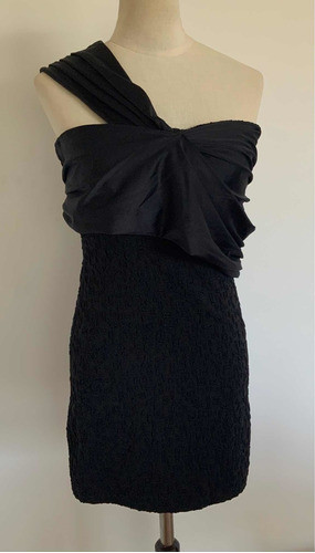 Jazmín Chebar. Vestido Elastizado Negro. Talle 3 #mfa36 0