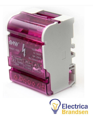 Bornera Repartidor Tetrapolar 100amp 7 Salidas Din Baw 0