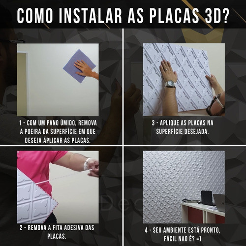 Kit 55 Placas 3d Adesiva Parede Primavera Branca 1