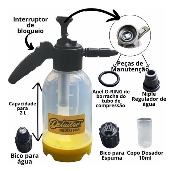 Pulverizador Snow Foam Manual Pressure Foam 3 Em 1 Detailer 1