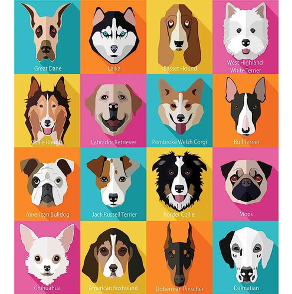 Ambesonne Animals Duvet Cover Set, Patrón Con Perros En Esti 1 Ambesonne Animals Duvet Cover Set, Patrón Con Perros En Esti 1