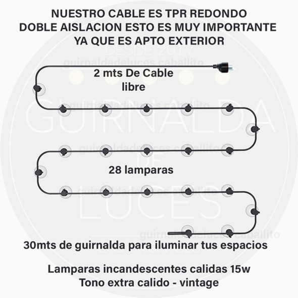 Guirnalda Luces X 30 Metros Vintage Luces Calidas Bar 1 Guirnalda Luces X 30 Metros Vintage Luces Calidas Bar 1